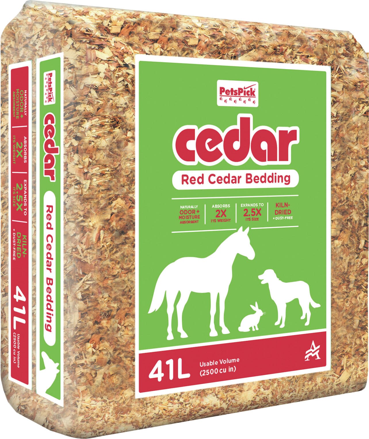 Pet's Pick Kiln Dried Red Cedar Bedding - Red Cedar - 41 L