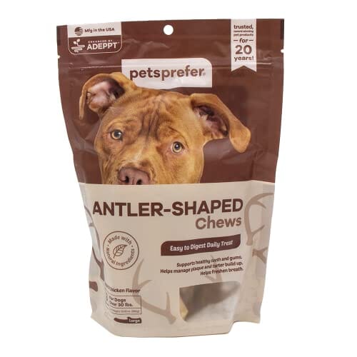Pets Prefer Antler Treats for Large Dogs Natural Dog Chews - 8 Pack