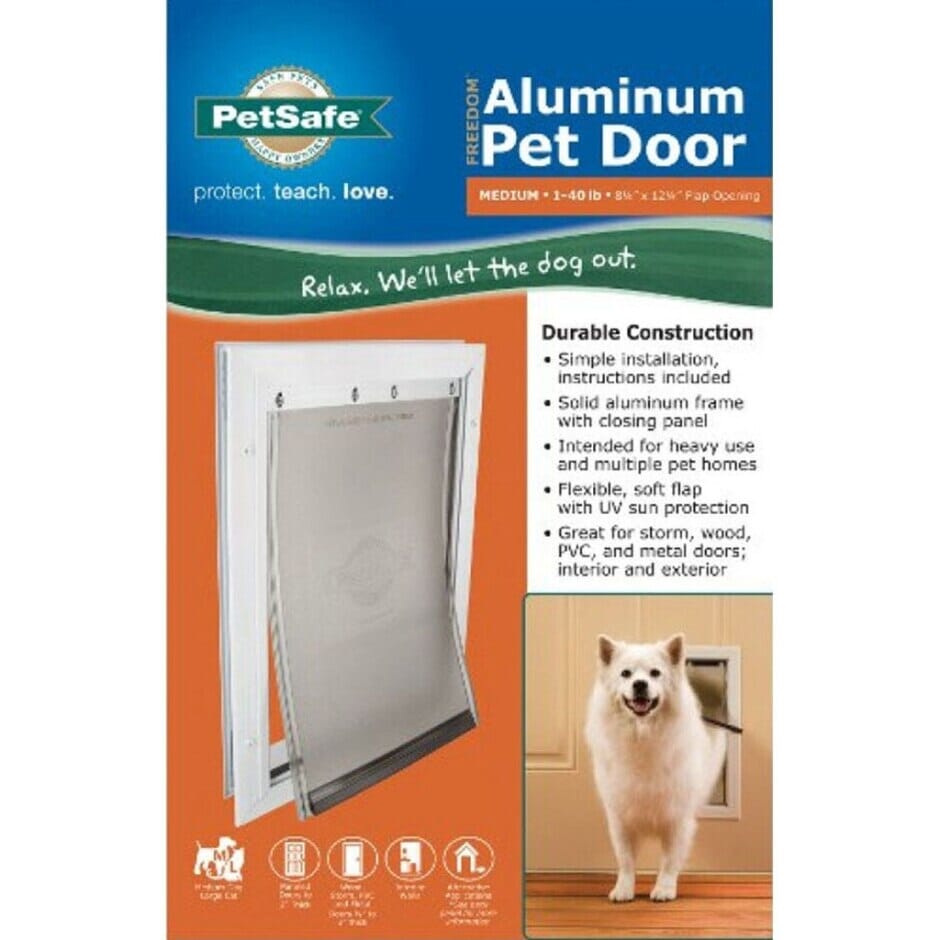 Petsafe Freedom Aluminum Pet Door - White - Medium  