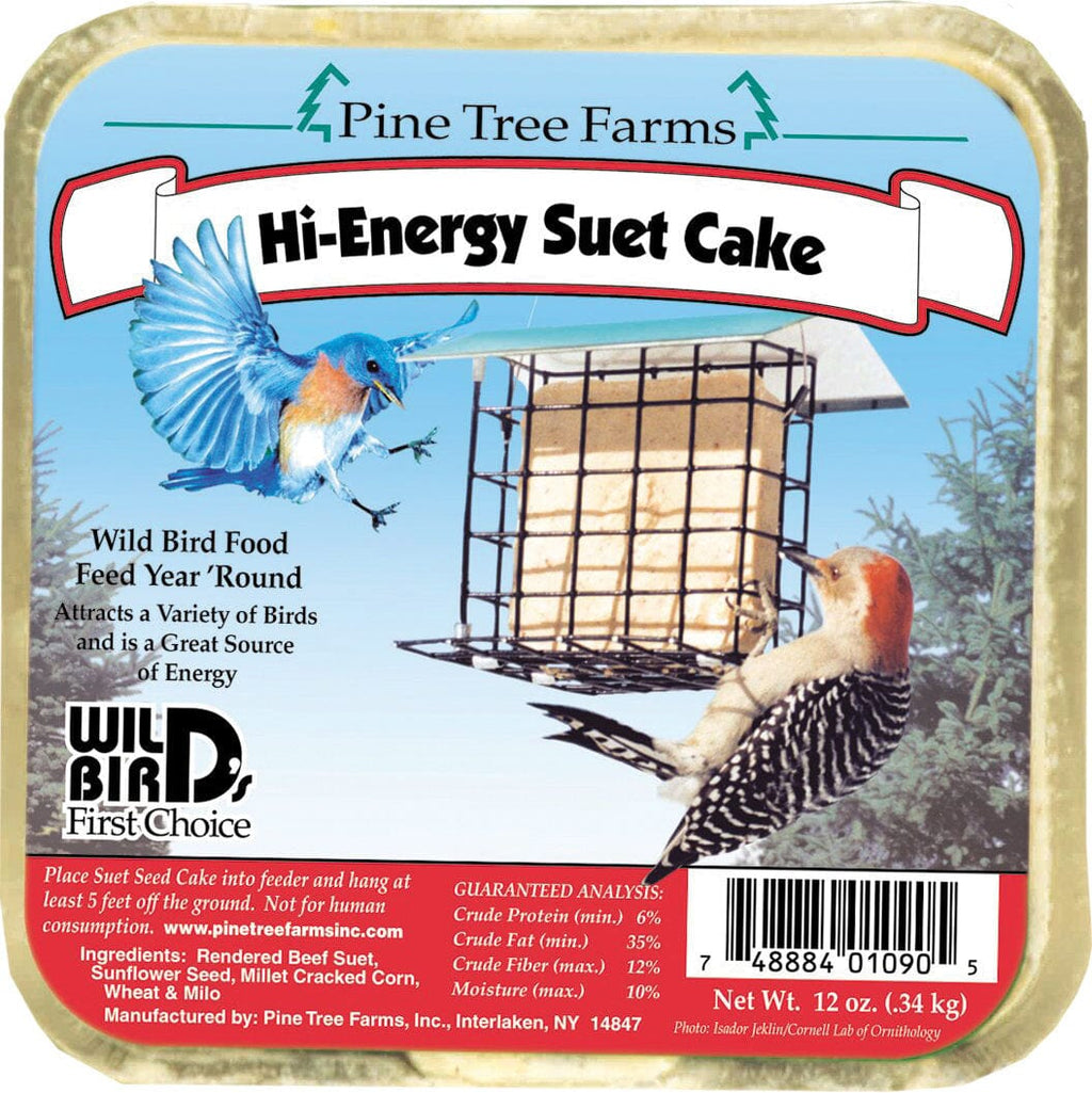 Pine Tree Farms Suet Cakes Wild Bird Food - Hi-Energy - 12 Oz  