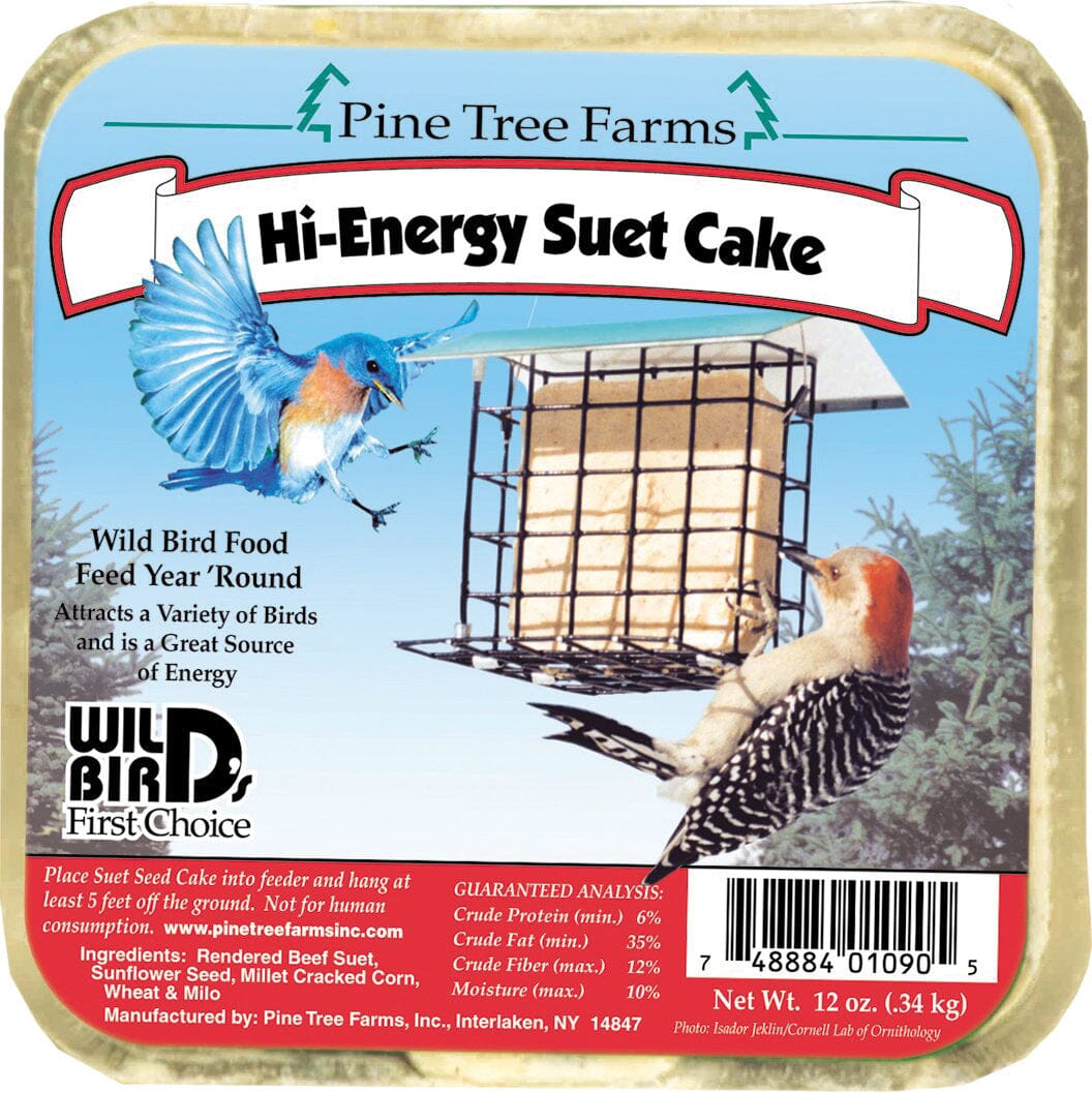 Pine Tree Farms Suet Cakes Wild Bird Food - Hi-Energy - 12 Oz