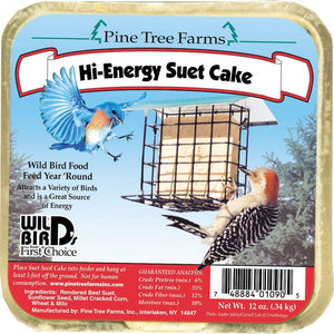 Pine Tree Farms Suet Cakes Wild Bird Food - Hi-Energy - 12 Oz