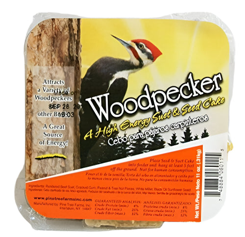 Pine Tree Farms Woodpecker Hi Energy Suet Cakes Wild Bird Food - Hi-Energy - 11 Oz