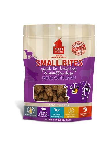Plato Pet Treats Small Bites Lamb Crunchy Dog Treats - 2.5 oz Bag