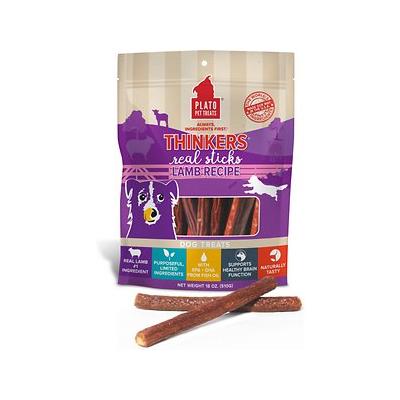 Plato Pet Treats Thinkers Lamb Natural Dog Chews - 18 oz Bag