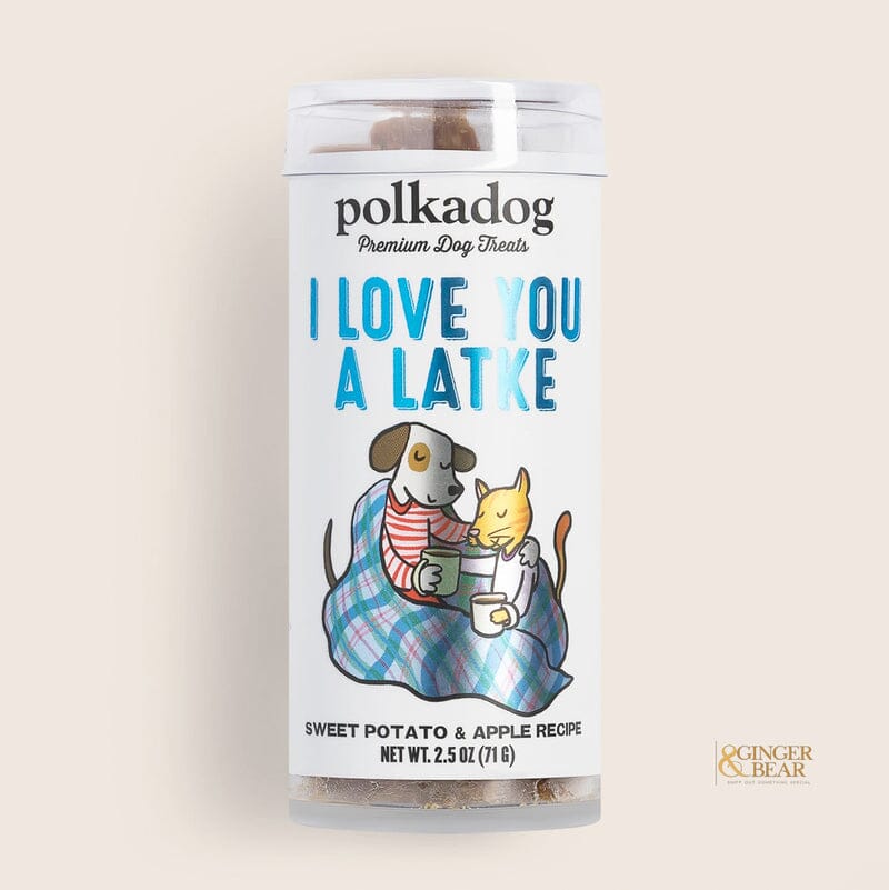 Polka Dog Bakery Holiday Mini Tube Love You Latke Sweet Potato and Apple Chewy Dog Treats - 2.5 Oz