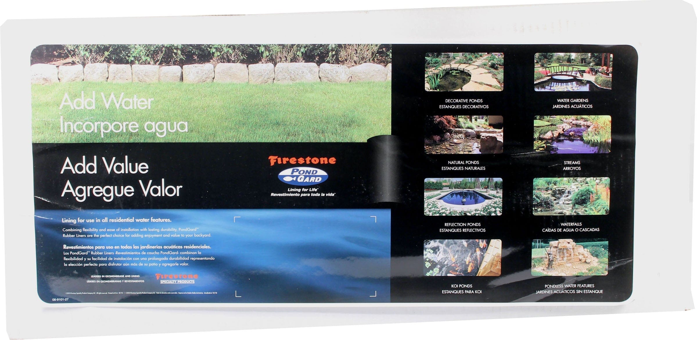 Pondgard Firestone Pondgard EPDM Pond Liner - Black - 10 X 15 Ft - 45 Mil