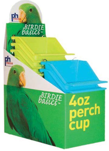 Prevue Hendryx Birdie Basics Bird Perch Cup - 4 oz - 12 pk - Pack of 12  