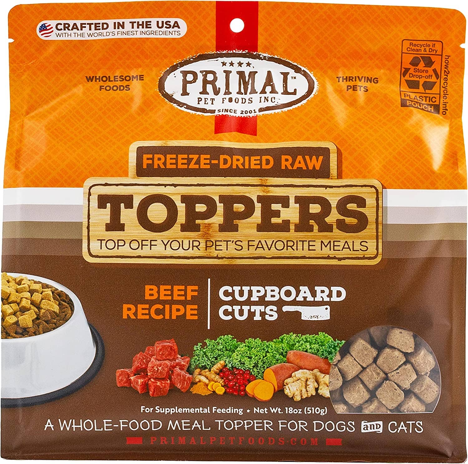 Primal Cupboard Beef Freeze-Dried Dog Treats - 18 Oz