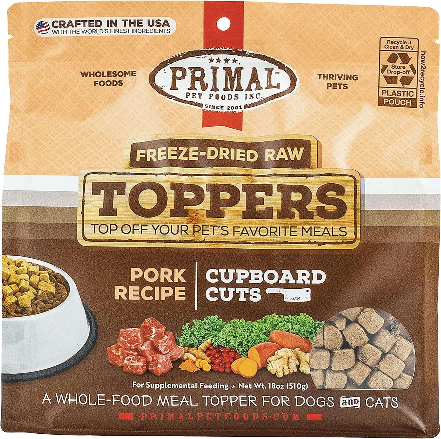 Primal Cupboard Pork Freeze-Dried Dog Treats - 18 Oz