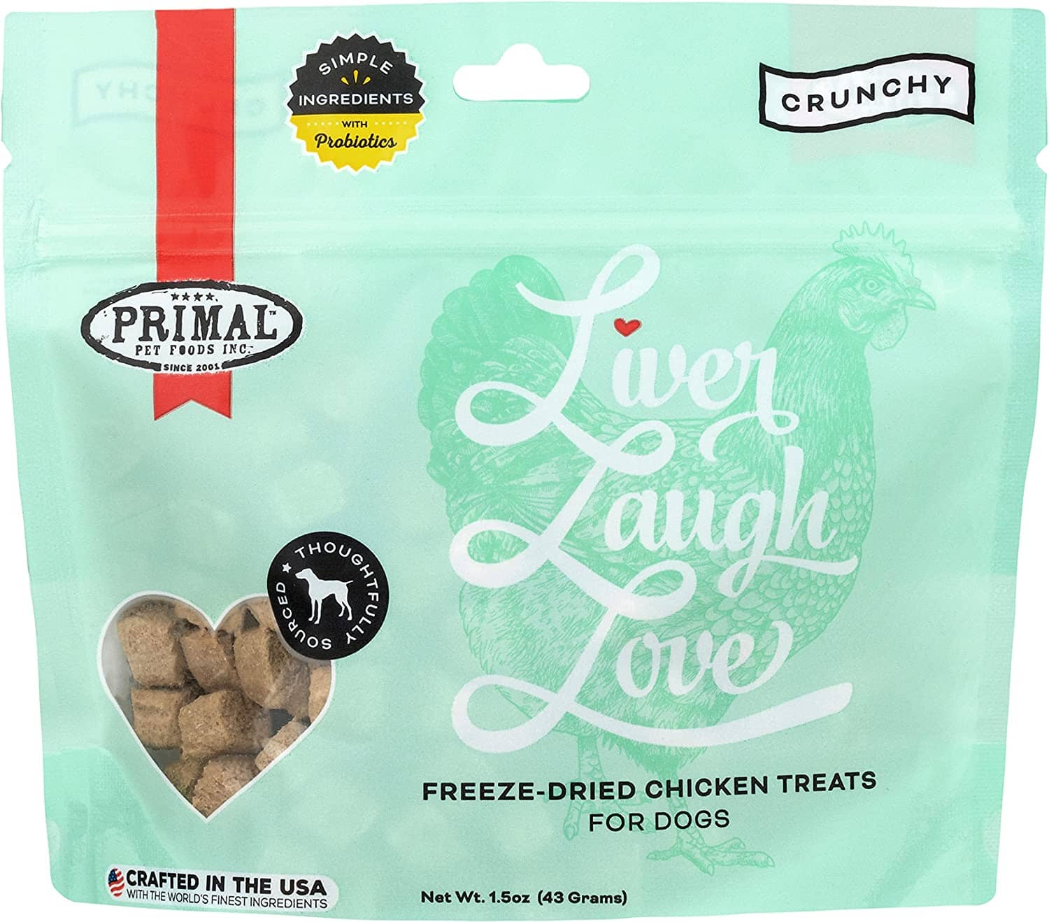 Primal LIVER LAUGH LOVE Chicken Freeze-Dried Dog Treats - 1.5 Oz