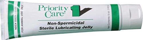 Priority Care Non-Spermicidal Sterile Lubricating Jelly Veterinary Supplies Lubricants - 5 Oz  