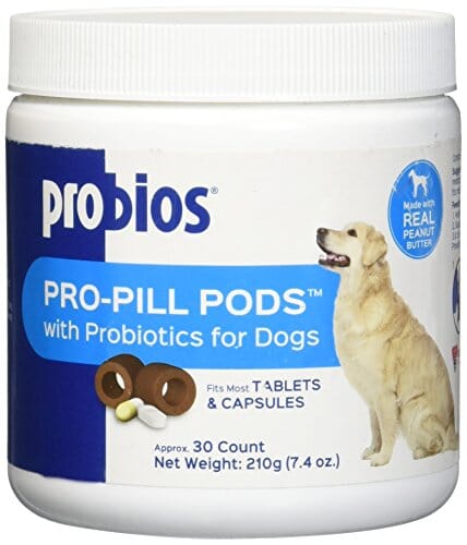 Probios Pro-Pill Pods with Probiotics for Large Dogs Stuffing Chewy Dog Treats - Peanut Butter - 30 Count