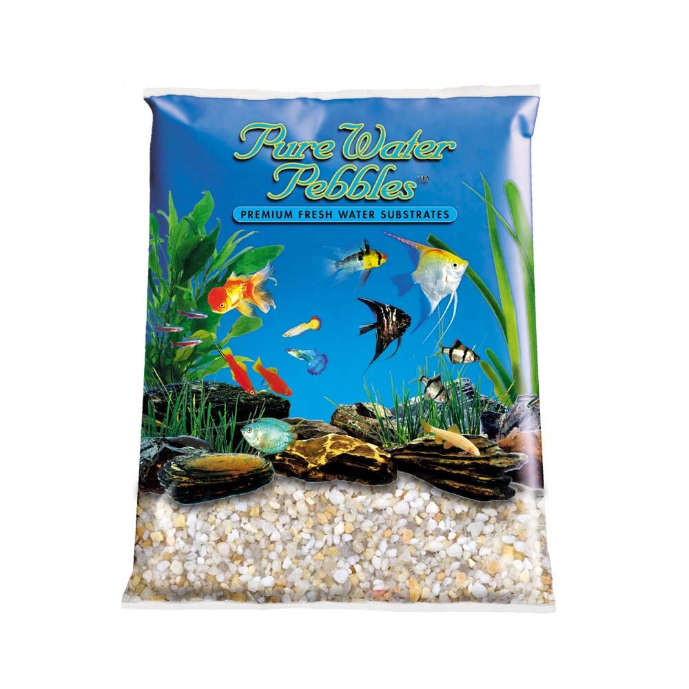 Pure Water Pebbles Premium Fresh Water Amber Lite Natural Aquarium Gravel - 5 lbs - 6 Count