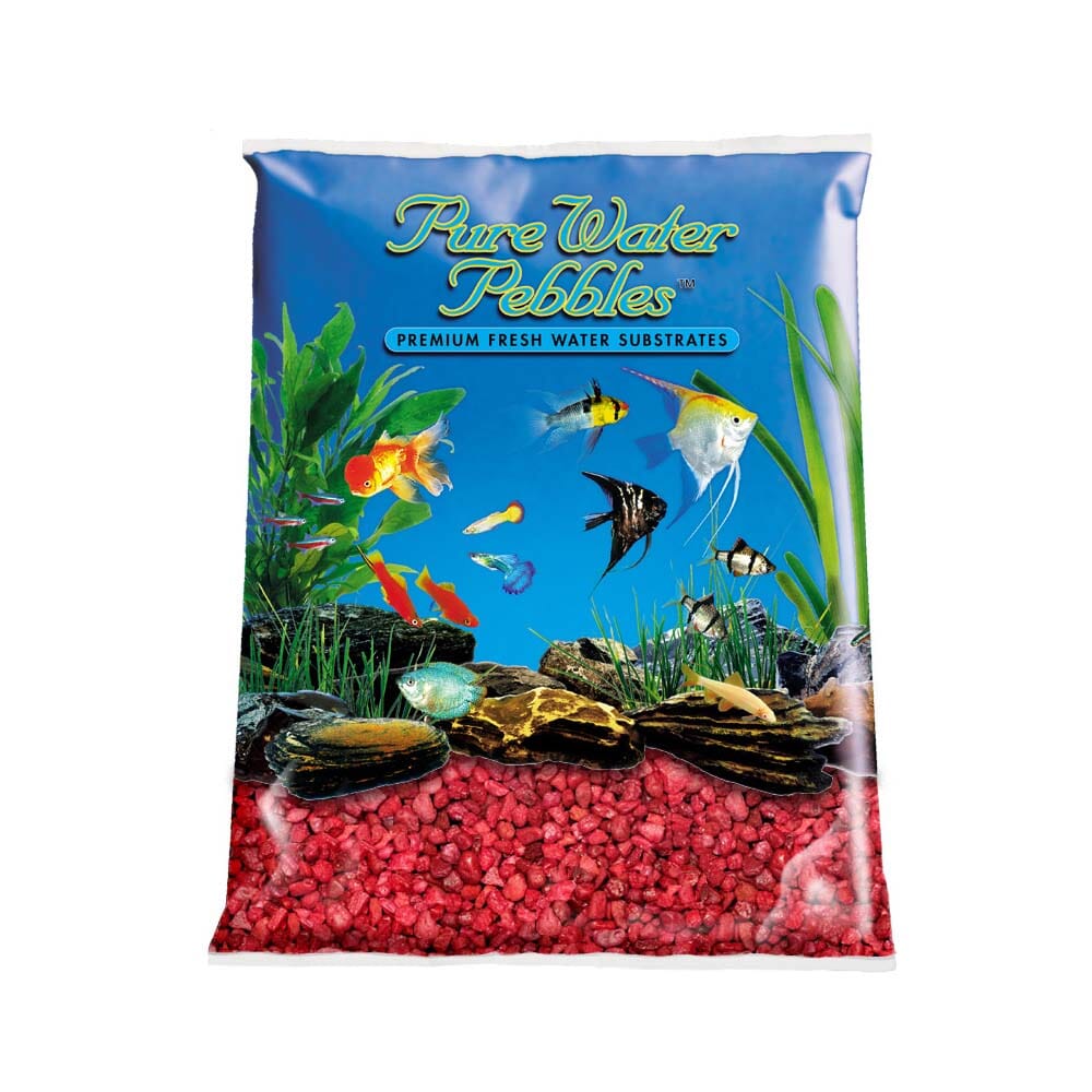 Pure Water Pebbles Premium Fresh Water Coated Aquarium Gravel Currant Red - 25 lbs - 2 Count