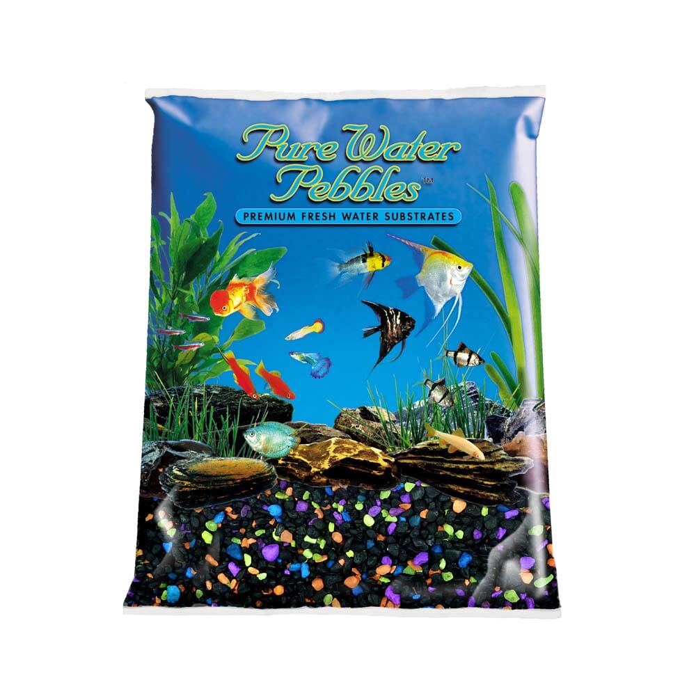 Pure Water Pebbles Premium Fresh Water Coated Aquarium Gravel LaserNite Glo - 5 lbs - 6 Count