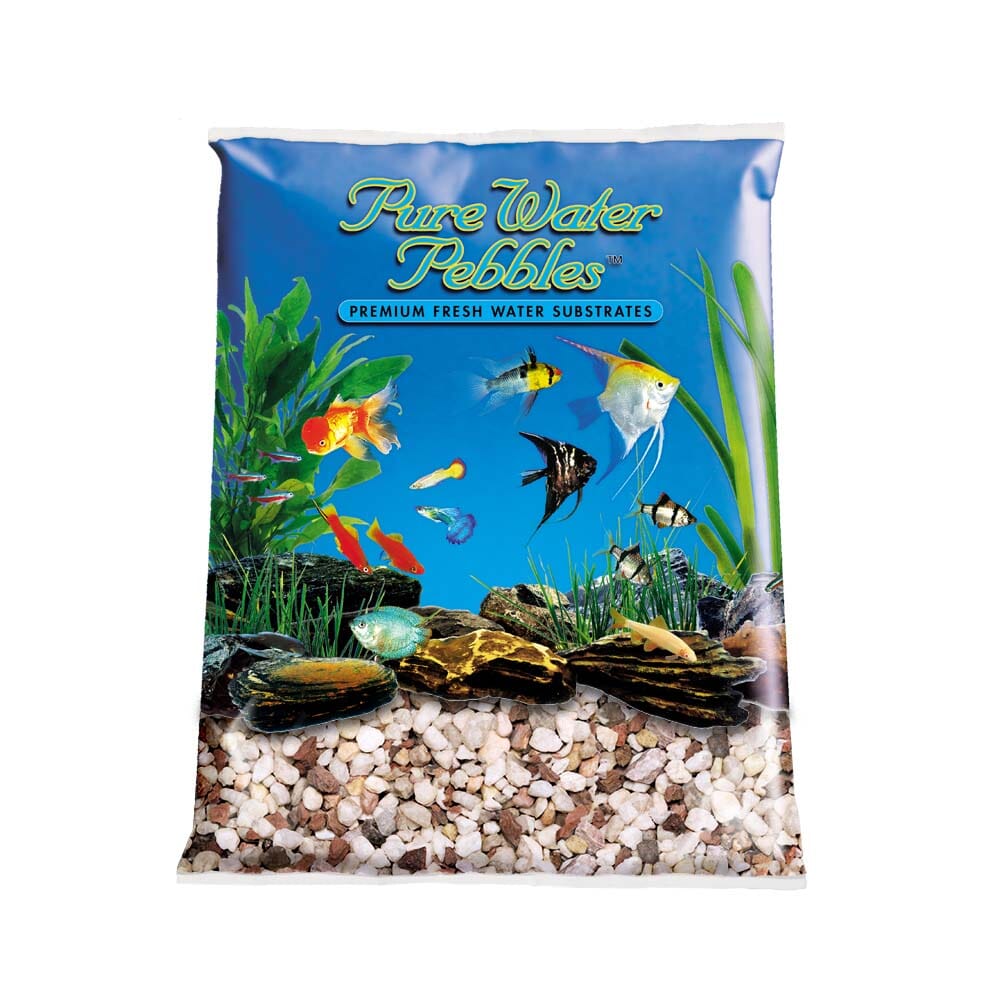 Pure Water Pebbles Premium Fresh Water Custom Blend Natural Aquarium Gravel - 5 lbs - 6 Count