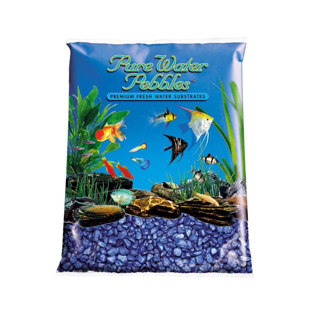 Pure Water Pebbles Premium Fresh Water Frosted Aquarium Gravel Deep Blue - 25 lbs - 2 Count