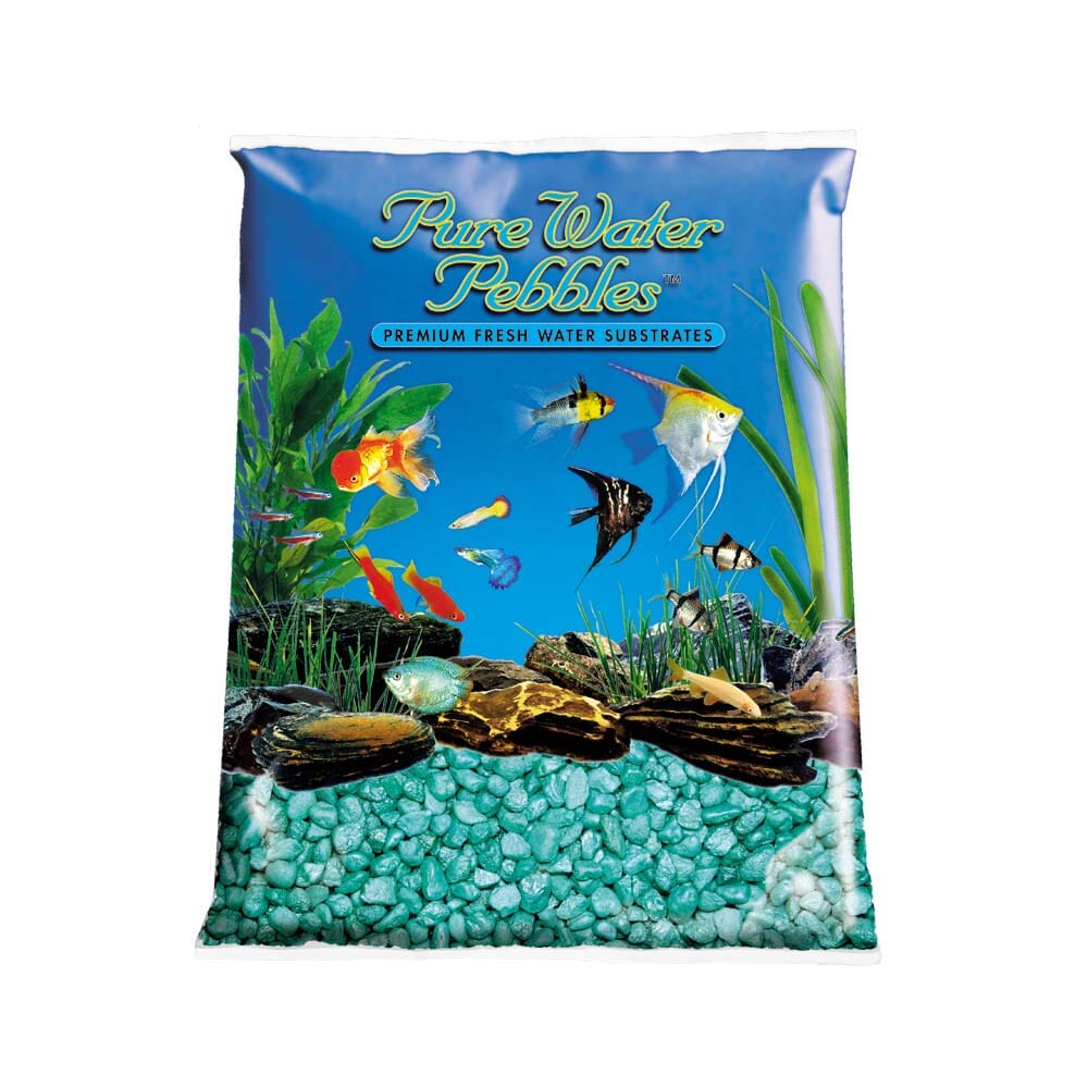 Pure Water Pebbles Premium Fresh Water Frosted Aquarium Gravel Emerald Green - 5 lbs - 6 Count