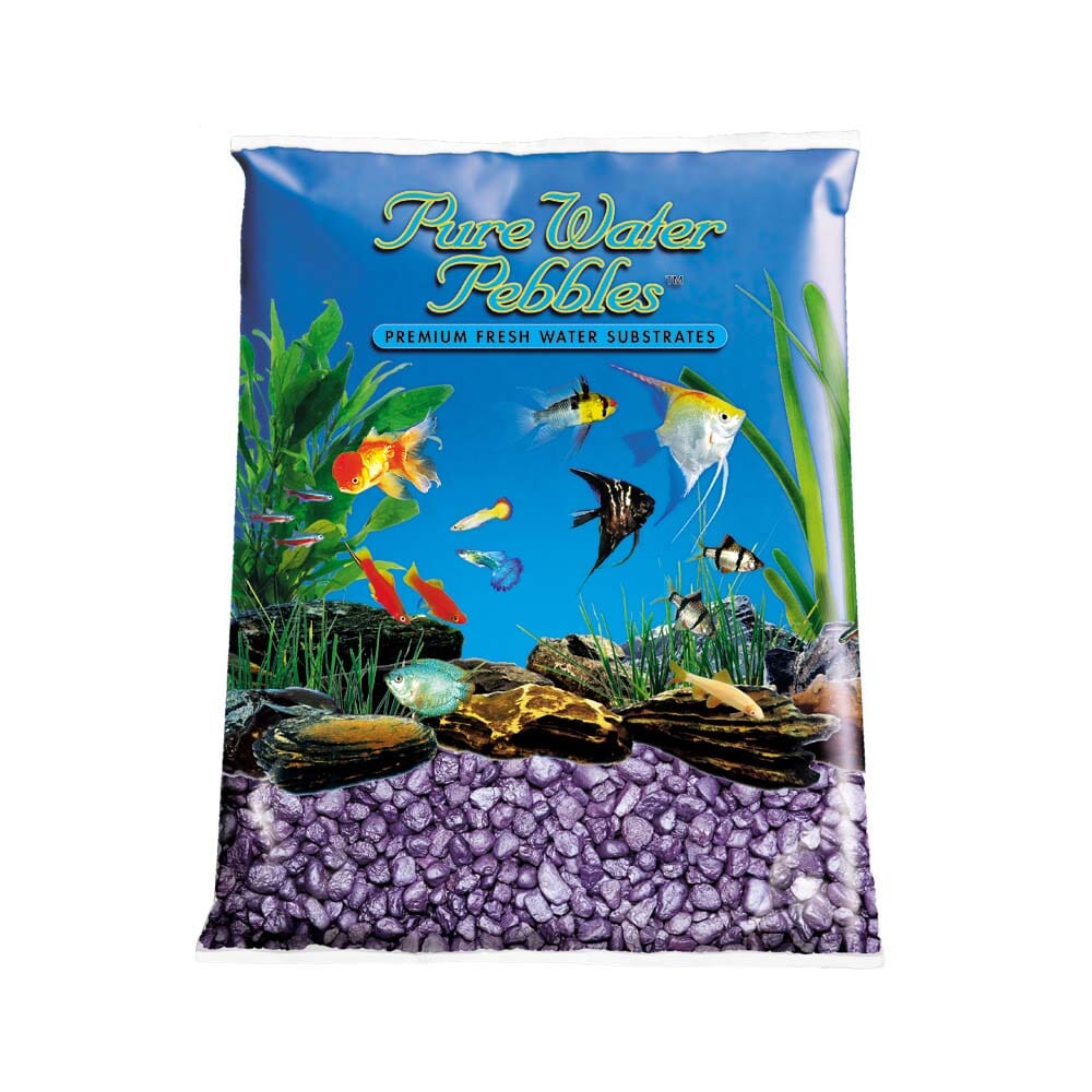 Pure Water Pebbles Premium Fresh Water Frosted Aquarium Gravel Purple - 5 lbs - 6 Count