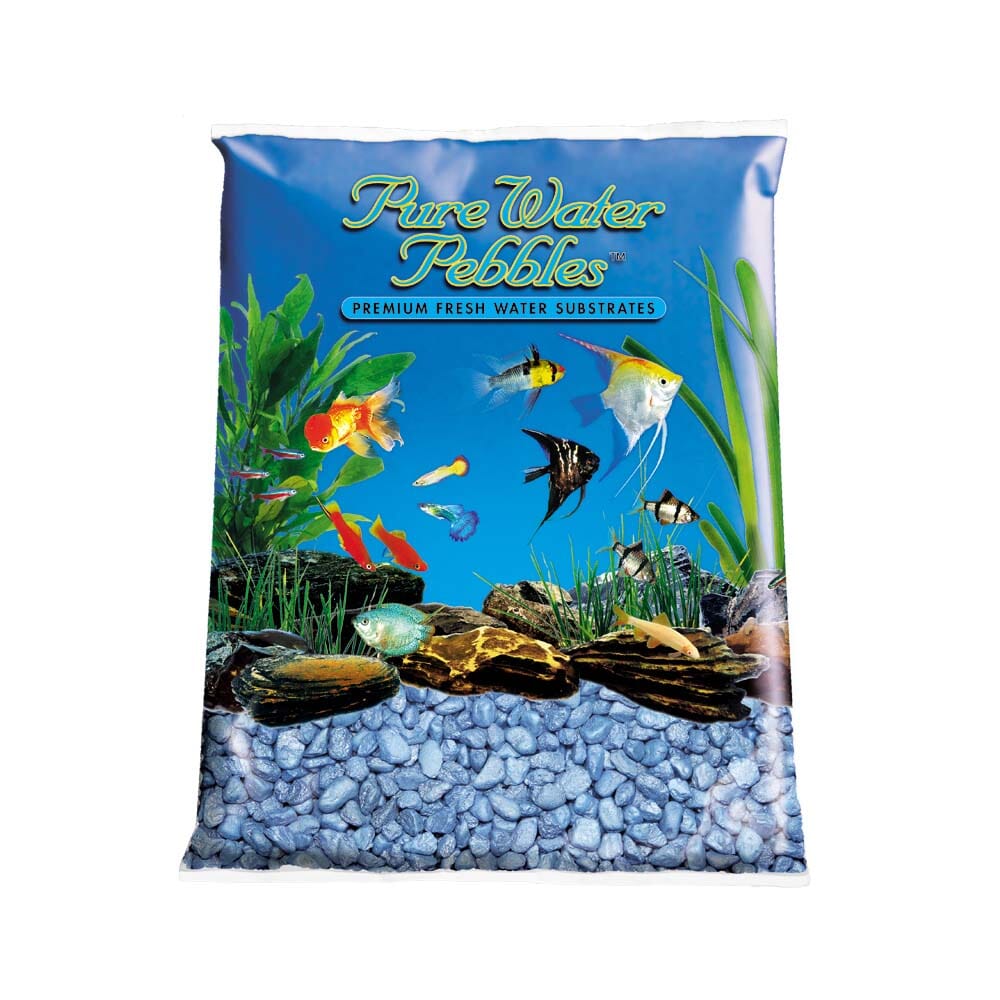 Pure Water Pebbles Premium Fresh Water Frosted Aquarium Gravel Sapphire Blue - 5 lbs - 6 Count