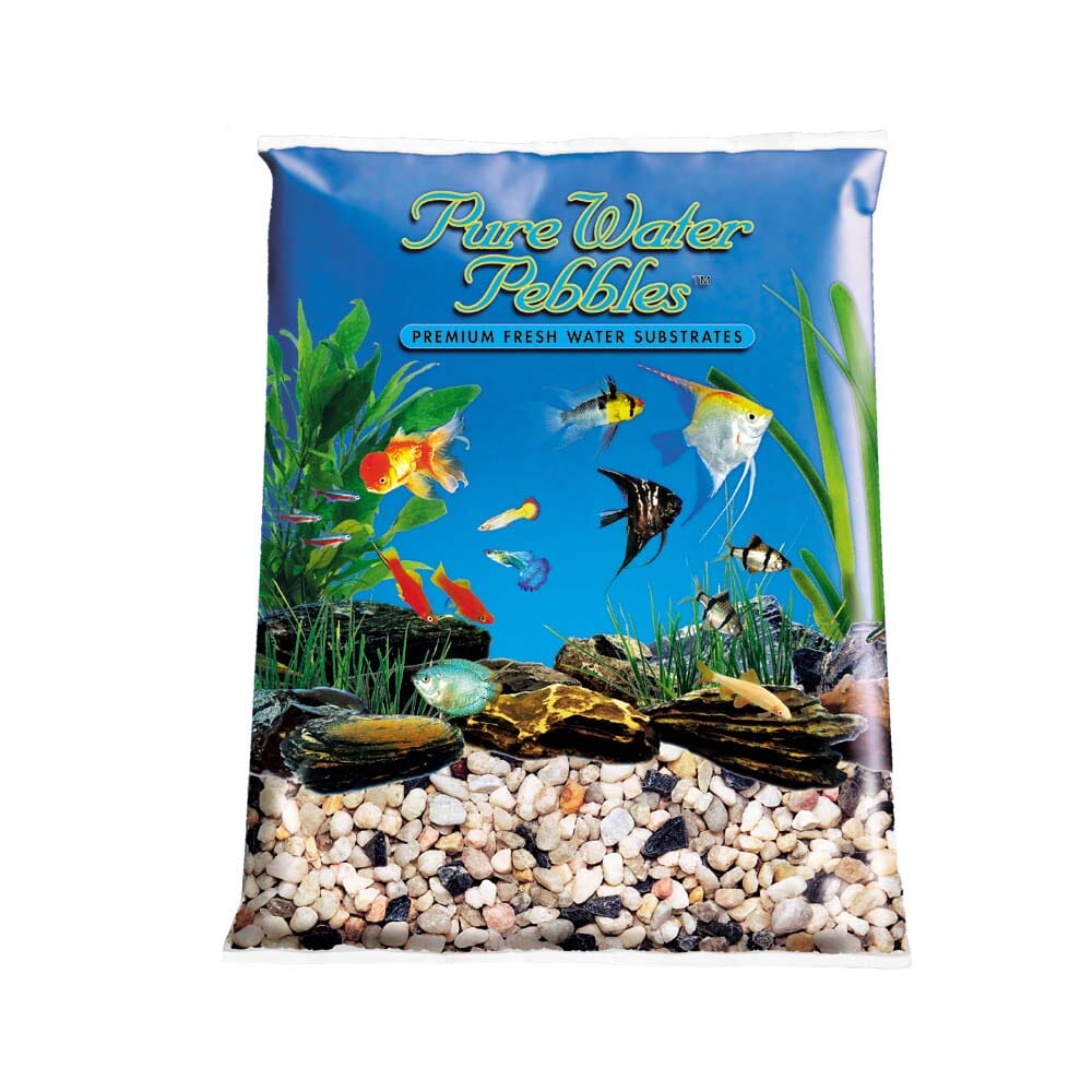 Pure Water Pebbles Premium Fresh Water Rainbow Gems Natural Aquarium Gravel - 25 lbs - 2 Count