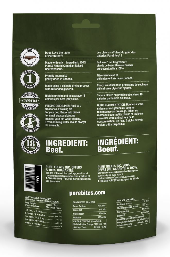 PureBites Beef Jerky Freeze Dried Raw Dog Treats