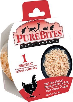 Purebites Chicken Breast in Water - Clipstrip - 1.76 oz Trays Cat Toppers and Mixers - Case of 12