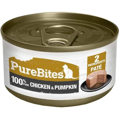 Purebites PureBites® Patés 100% Pure Chicken & Pumpkin - 2.5 oz Cans Canned Cat Food - Case of 12