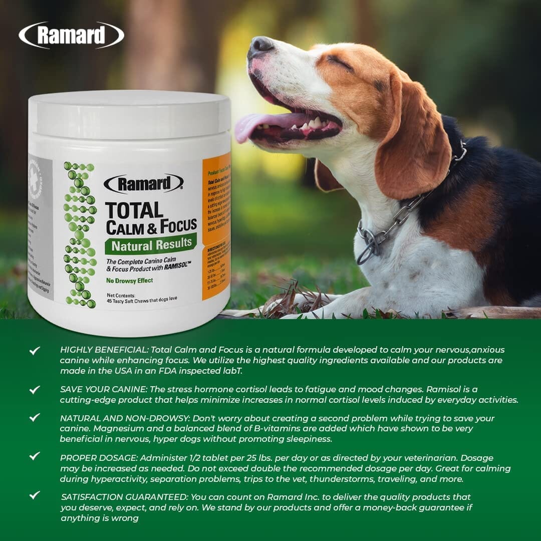Ramard Ramard Total Calm & Focus Canine Supplements - Salmon - 45 Count