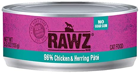 Rawz 96% Chicken & Herring Pate Canned Cat Food - 5.5 oz - Case of 24
