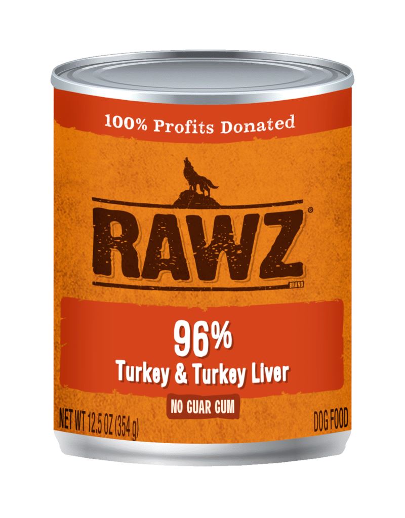 Rawz 96% Turkey & Turkey Liver Pate Canned Dog Food - 12.5 oz - Case of 12