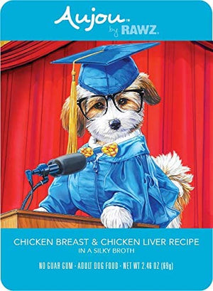 Rawz Dog Aujou Chicken Breast & Chicken Liver Pouch Wet Dog Food - 2.46 oz - Case of 8