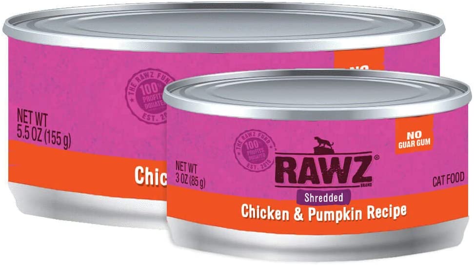 Rawz Shredded Chicken & Pumpkin Canned Cat Food - 3 oz - Case of 18