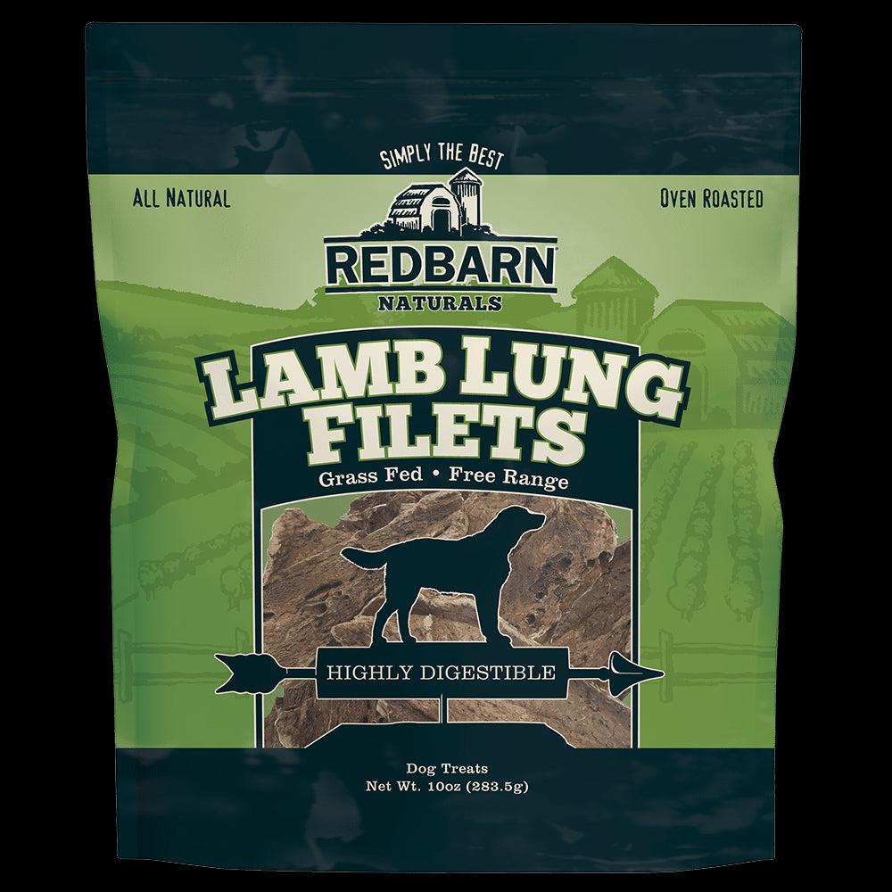 Red Barn Dog Grain-Free Lamb Lung Fillet Dehydrated Dog Treats - 10 Oz  