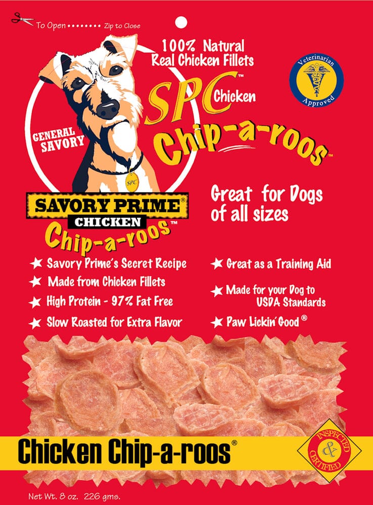 Savory Prime Chip-a-Roos Dog Treat Chicken - 8 Oz