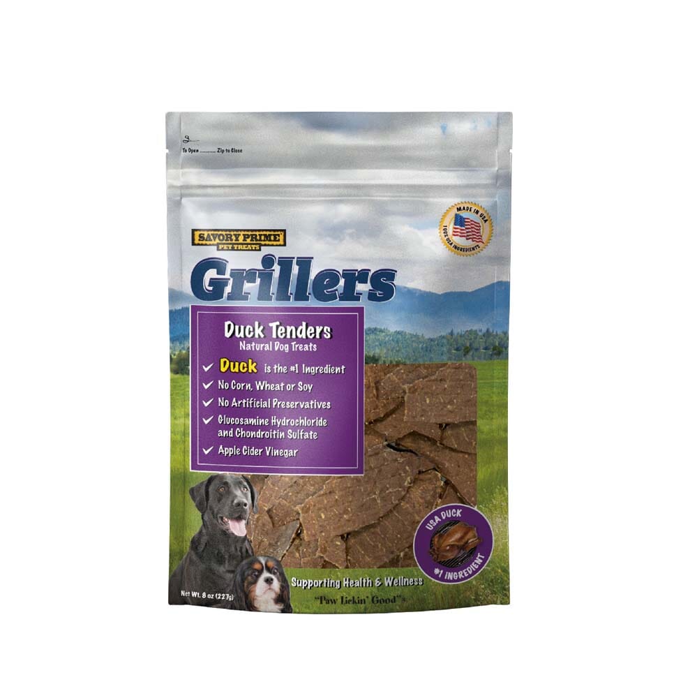 Savory Prime Girllers Jerky Tenders Dog Treats Duck - 8 Oz