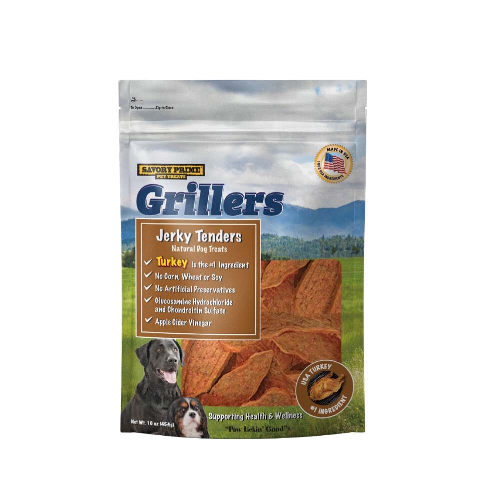 Savory Prime Girllers Jerky Tenders Dog Treats Turkey - 16 Oz