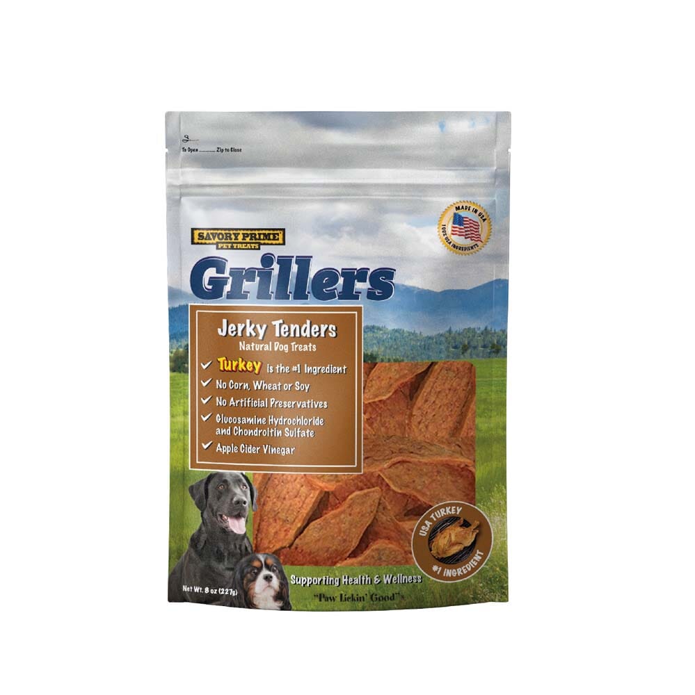 Savory Prime Girllers Jerky Tenders Dog Treats Turkey - 8 Oz