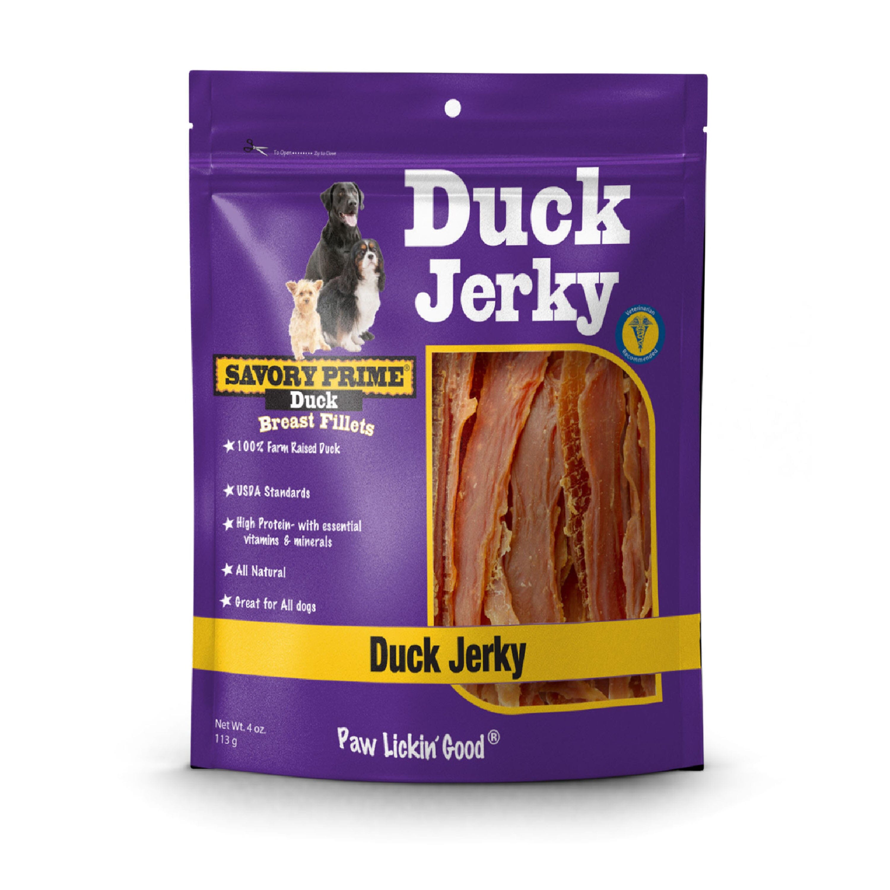 Savory Prime Natural Jerky Treats Duck - 4 Oz