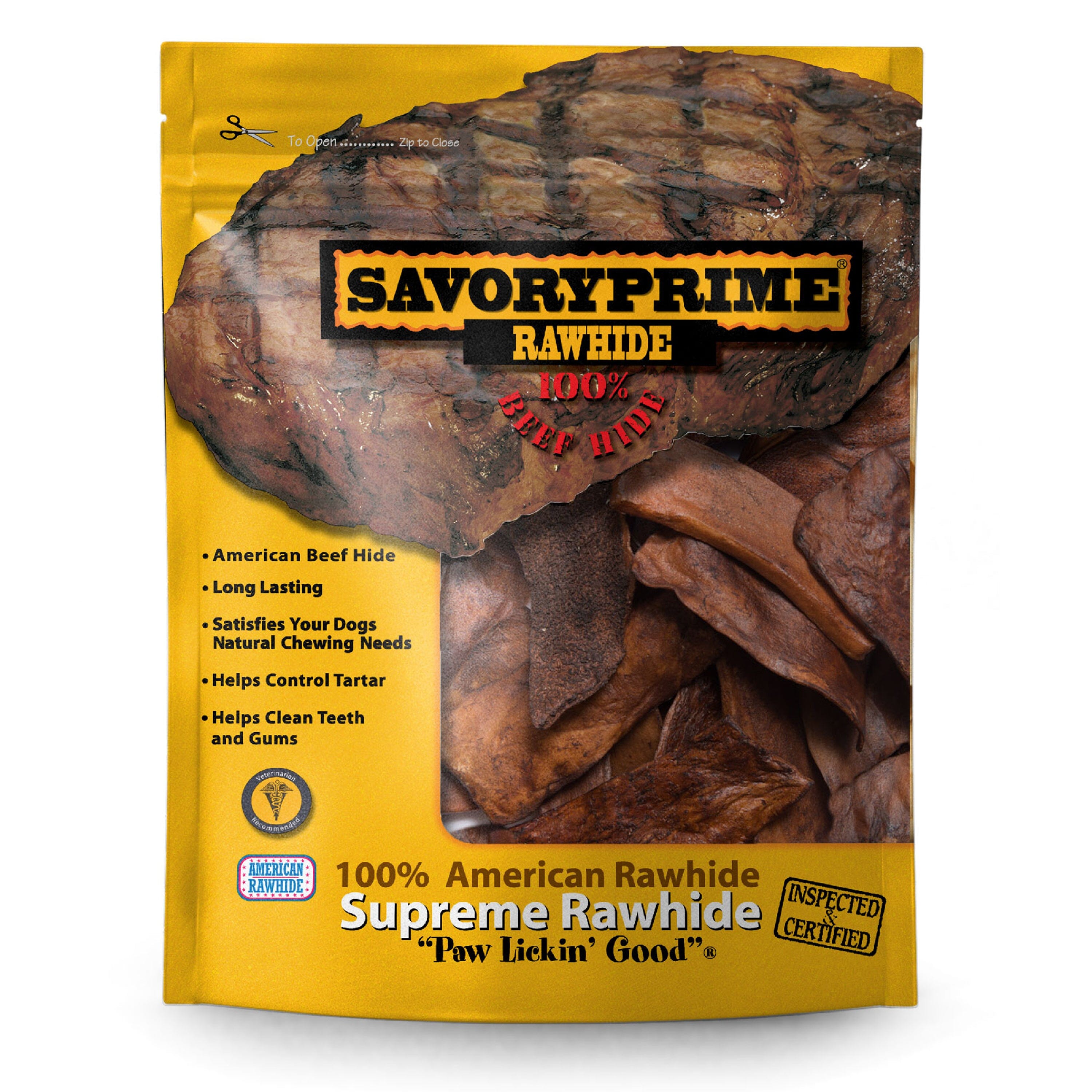 Savory Prime Supreme Rawhide Chips Beef - 1 lb
