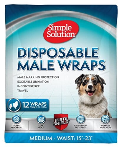 Simple Solution Disposable Male Wrap Dog Diapers - Medium - 12 Pack