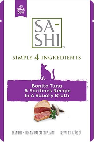 Simply 4 Ingredients SA-SHI Tuna & Sardines Wet Cat Food - 1.76 oz - Case of 8  
