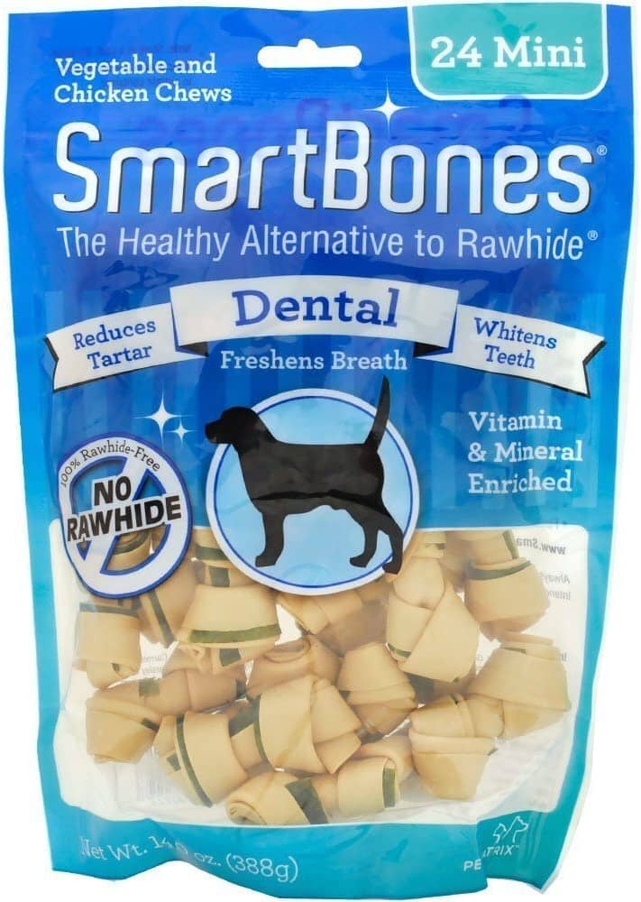 Smartbones Dental Bones Dog Dental and Hard Chews - Chicken and Vegetable - Mini - 24 Pack