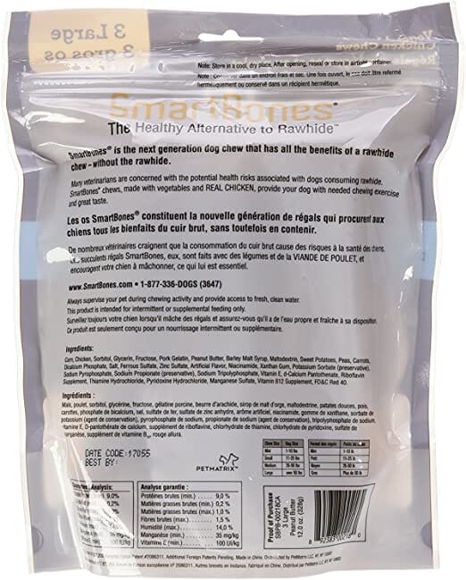 Smartbones Dog Dental and Hard Chews - Peanut Butter - Large - 3 Pack