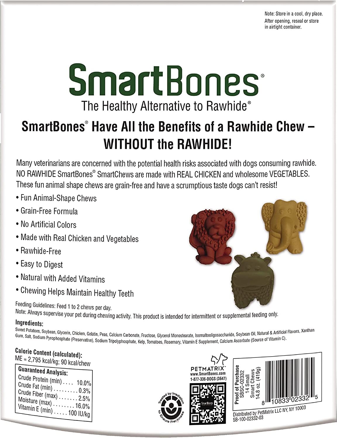Smartbones Safari Smart Chews Dog Dental and Hard Chews - Chicken and Sweet Potato - Small - 14 Pack
