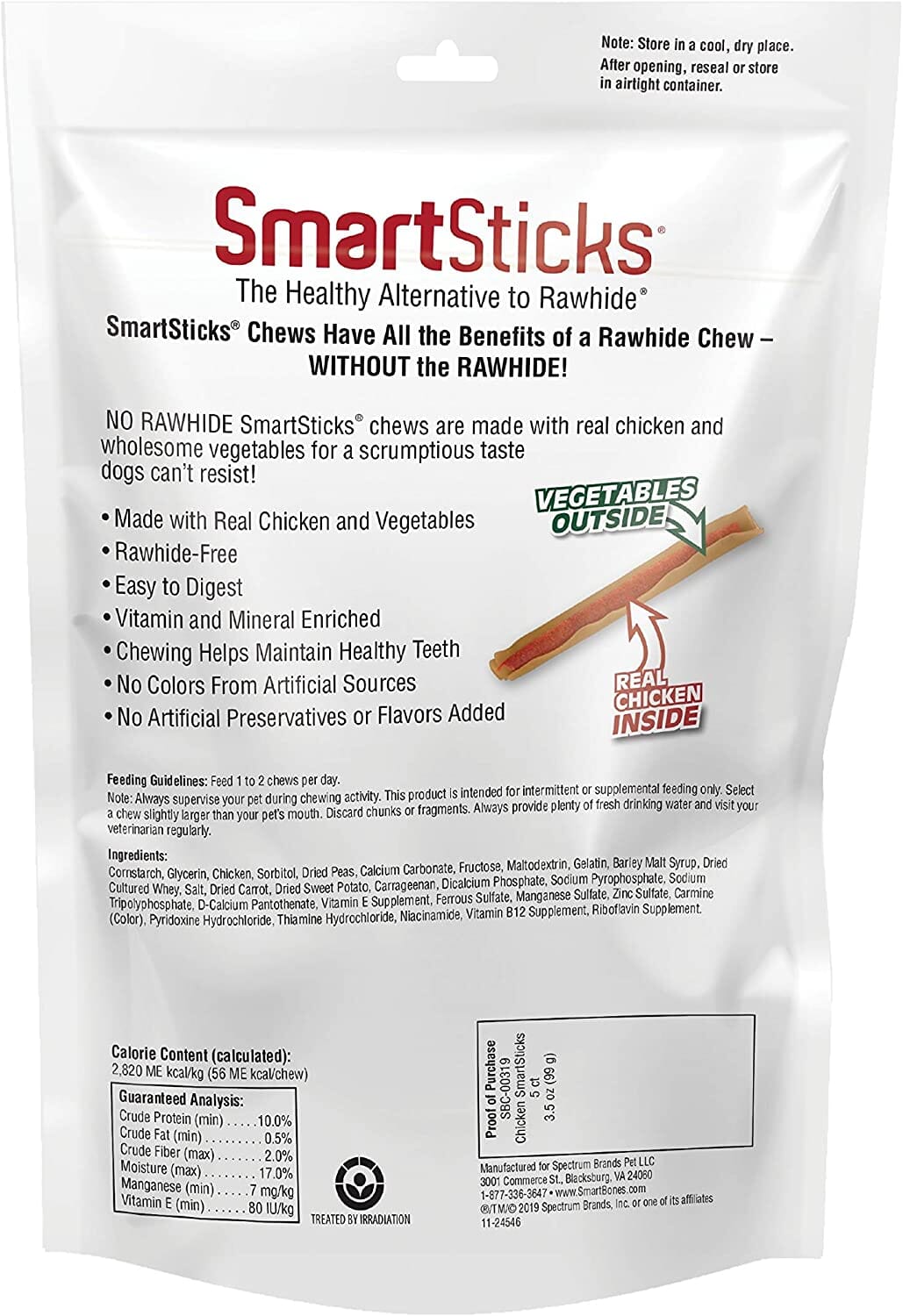 Smartbones Smartsticks Dog Dental and Hard Chews - Peanut Butter - 12 Pack