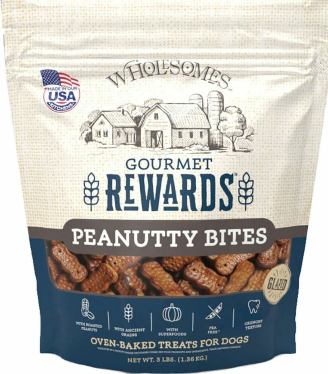 Sportmix Wholesomes Small Dog Biscuits Peanutty Bites - 3 lbs