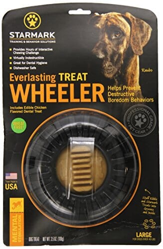 Starmark USA Everlasting Treat Wheeler Dog Dental and Hard Chews - Black - Large
