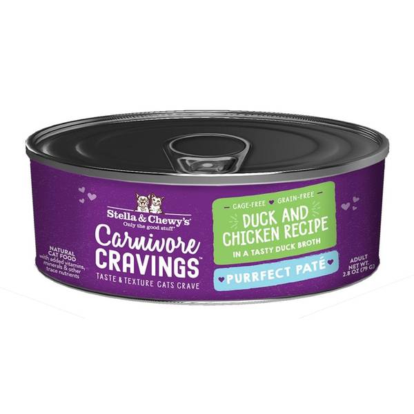Stella & Chewy's Carnivore Cravings Pate Duck and Chicken Canned Cat Food - 2.8 Oz - Case of 24
